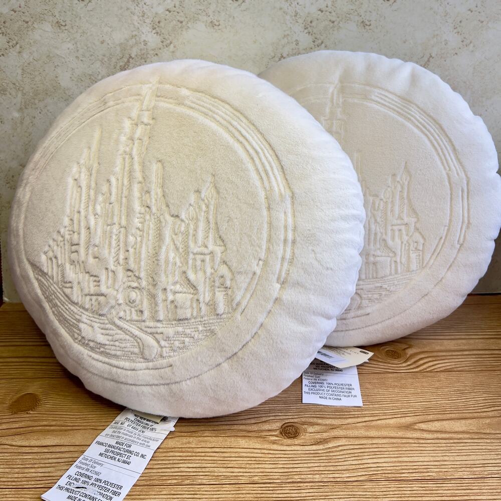 2 - Wicked x Katie Kime For Good Emerald City Faux Fur Round Throw Pillows